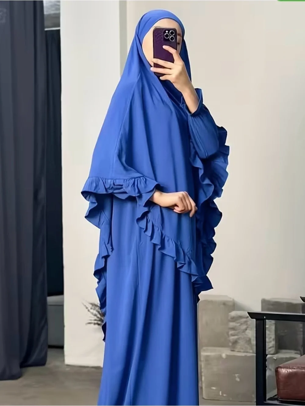 Muslim Women Full Cover Overhead Khimar Hat Hijab Islamic Prayer Wrap Headscarf